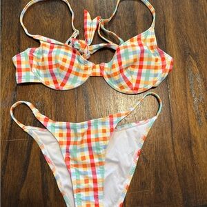 Colorful Checkered Bikini Set